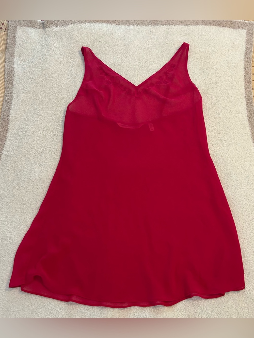 Vintage red Victoria secret sheer chiffon nightgown size medium